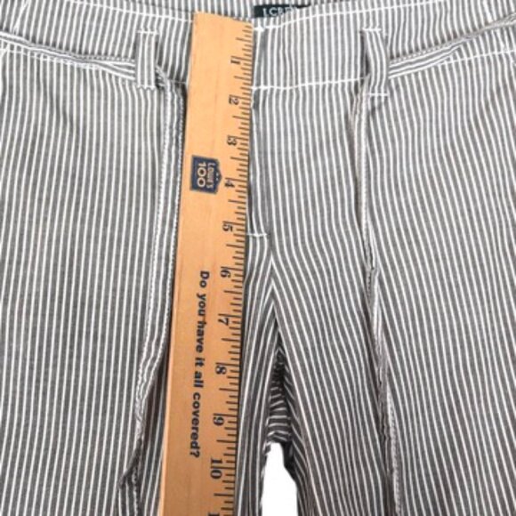 J Crew City Fit Pants Sz  0 Brown Cream Pinstripe Wide Leg Preppy Waist Tie - Picture 7 of 8